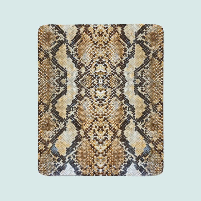 Fleece Blanket Brown Snakeskin