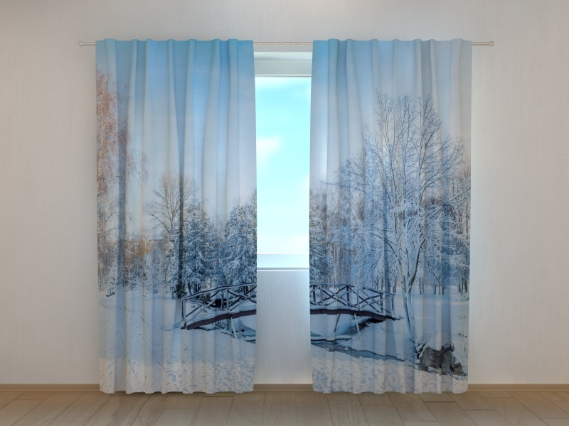 Photo curtains Snow Bridge