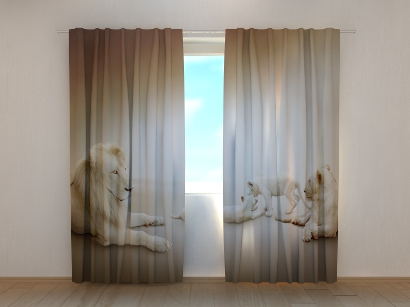 Photo curtains White Lions