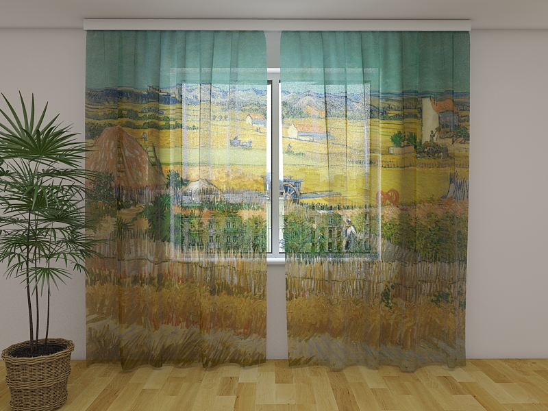 Photo curtains Harvest at La Crau Vincent van Gogh