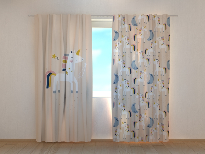 Photo curtains Dreaming Unicorn
