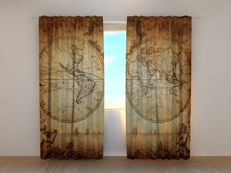 Photo curtains Map