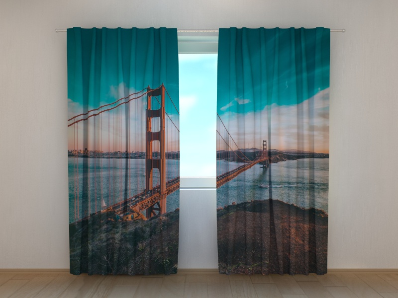 Photo curtains Golden Gate Bridge at Sunset
