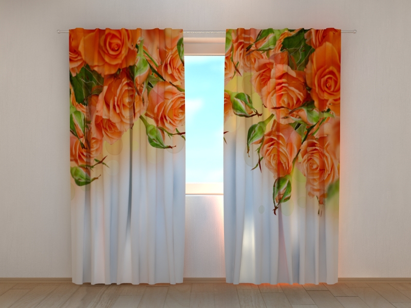 Photo curtains Orange Roses