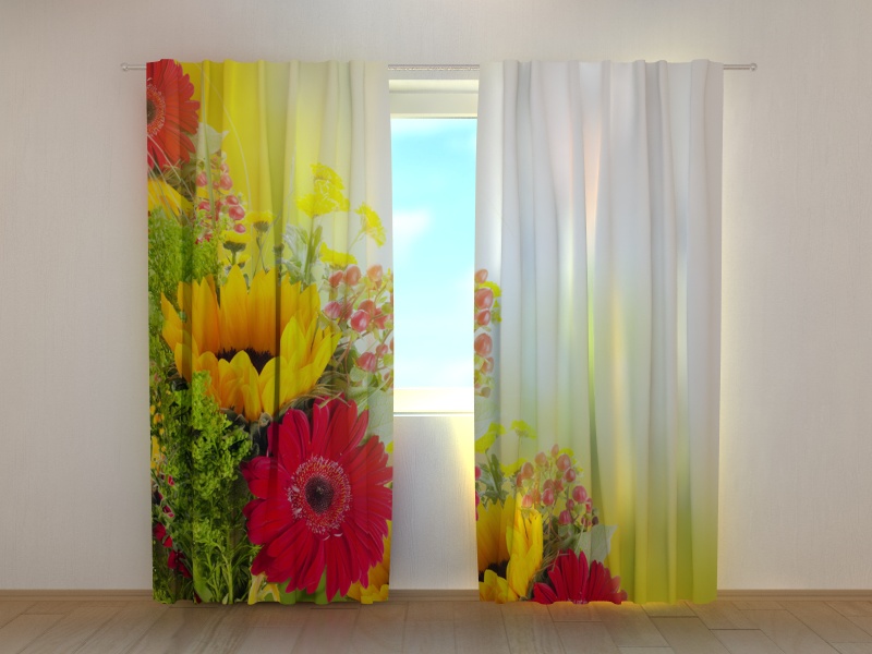 Photo curtains Gerberas