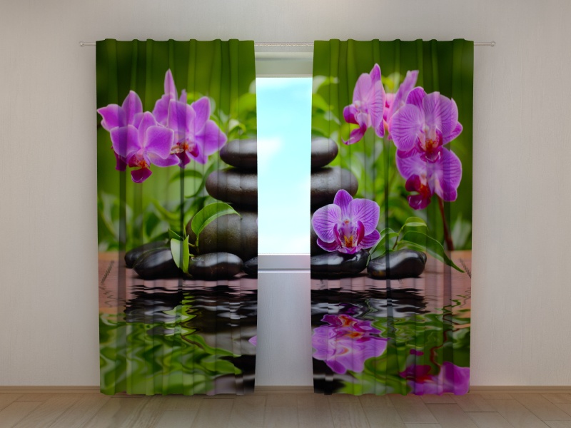 Photo curtains Orchids in the Garden