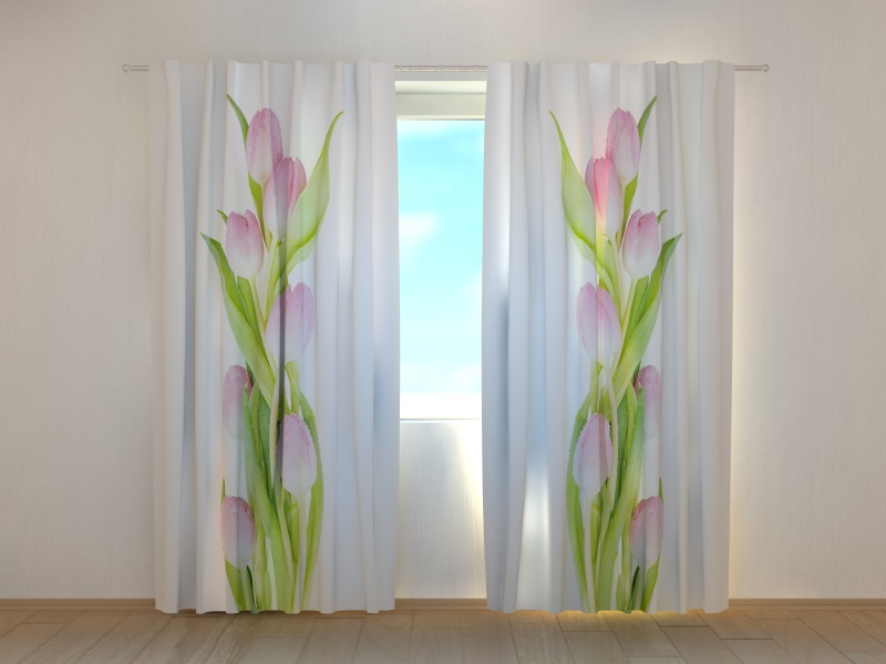 Photo curtains Amazing Pink Tulips