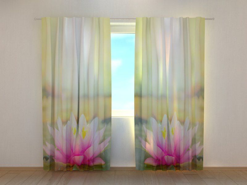 Photo curtains Pink Lotus at a Morning Sun