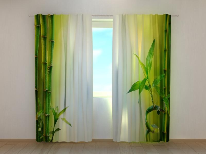 Photo curtains Green Fresh Bamboo