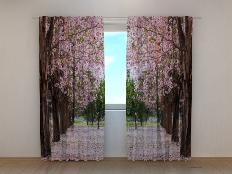 Photo curtains Wayside Trees in Petals