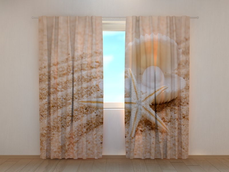 Photo curtains Pearl on the Seashell