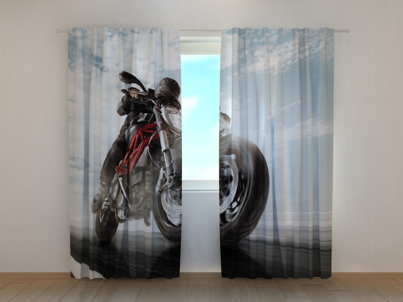 Photo curtains Biker on Mountain Highway