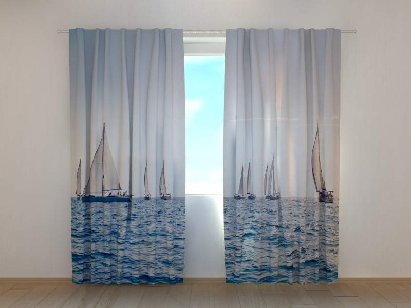 Photo curtains Sea and Sailboats
