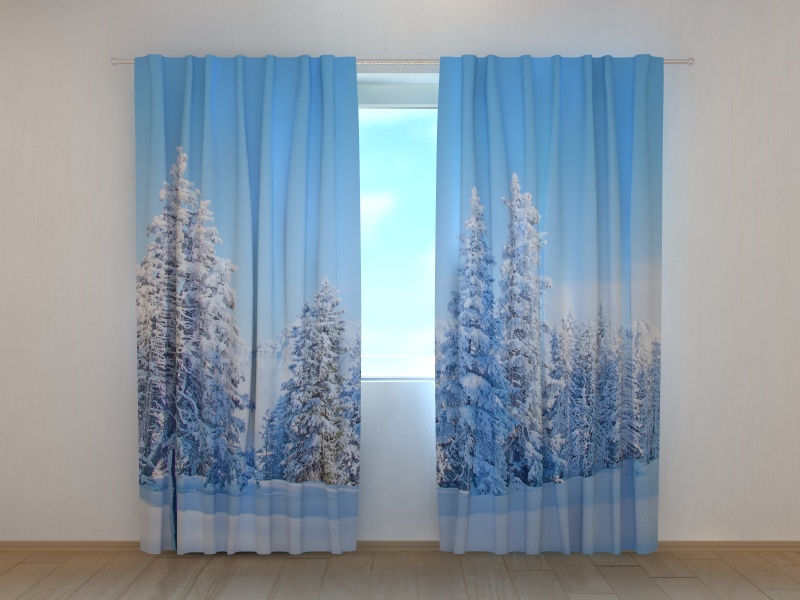 Photo curtains Christmas Forest