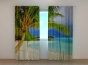 Photo curtains Tropical Beach with Palms