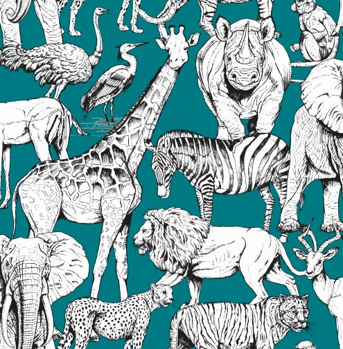 107692 Jungle Animals Vert wallpaper