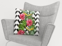 Pillowcase Tropical Leaves and Hibiscus Flowers