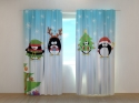 Photo curtains Christmas Penguins