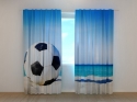 Photo curtains Football Ball on the Beach