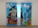 Photo curtains Pirate Ship and Treasure