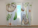 Photo curtains Watercolor Cute Sloths