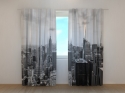 Photo curtains Manhattan aerial view Black and White