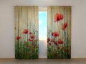 Photo curtains Retro Poppies