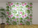 Photo curtains Tropical Flowers on the White