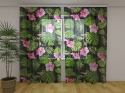 Photo curtains Tropical Flowers on the Black