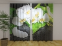 Photo curtains Orchids with Stones Yin Yang