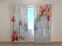 Photo curtains Tunnel with Orchids and Butterflies