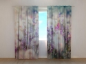 Photo curtains Fluffy Dandelions and Purple Butterflies