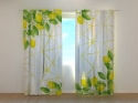 Photo curtains Watercolour Lemons on Golden Pattern
