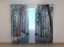 Photo curtains Road in Snow-Covered Forest