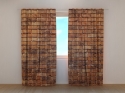 Photo curtains Brick Brown wall