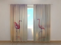 Photo curtains Pink Flamingos at Sunset