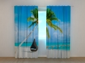 Photo curtains Swing-Daybed at Maldives Beach