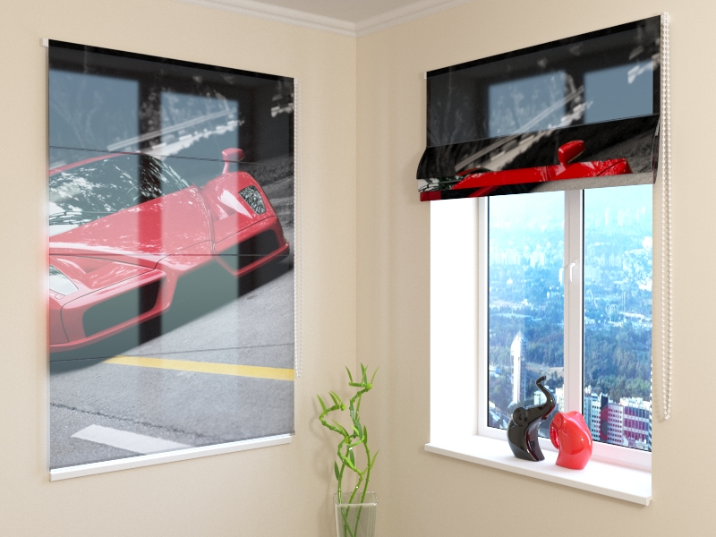 Roman Blind Red Supercar