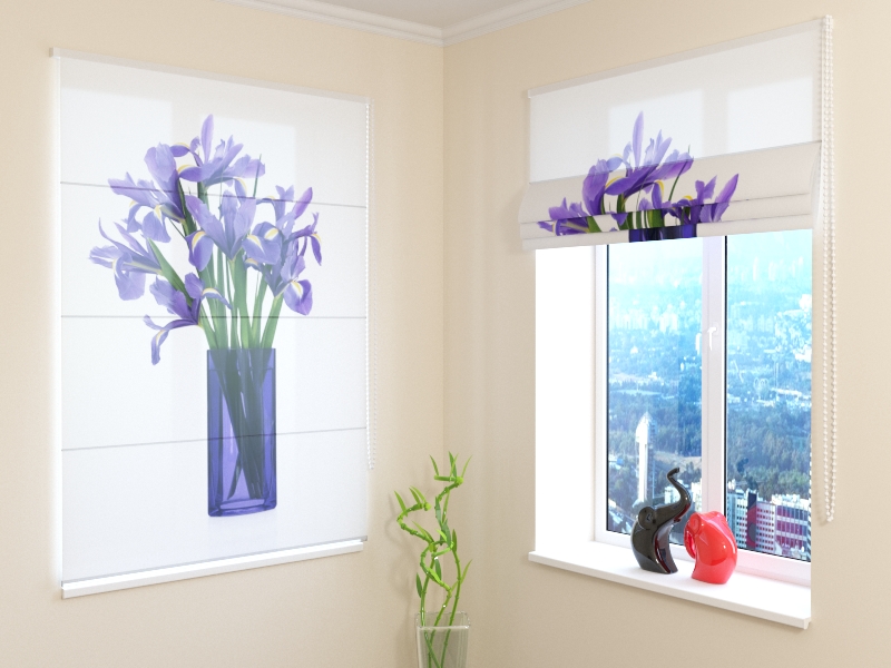 Roman Blind Bouquet of irises