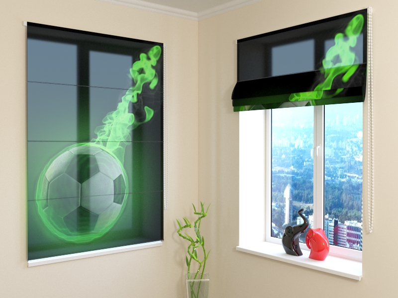 Roman Blind Green fire