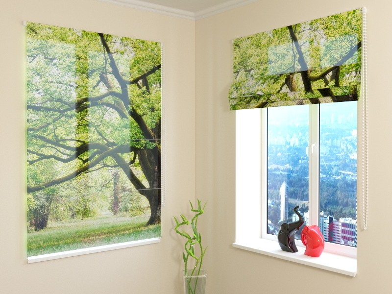 Roman Blind Green Tree