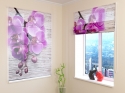 Roman Blind  Orchids and Tree 2
