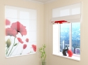 Roman Blind Red and White