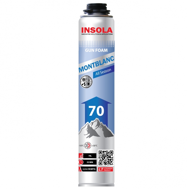 Montāžas putas INSOLA Montblanc 70 All Season 870 ml