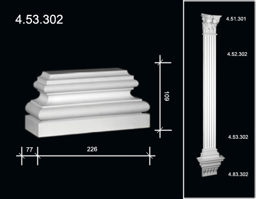 4.53.302 Polyurethane facade pilasters